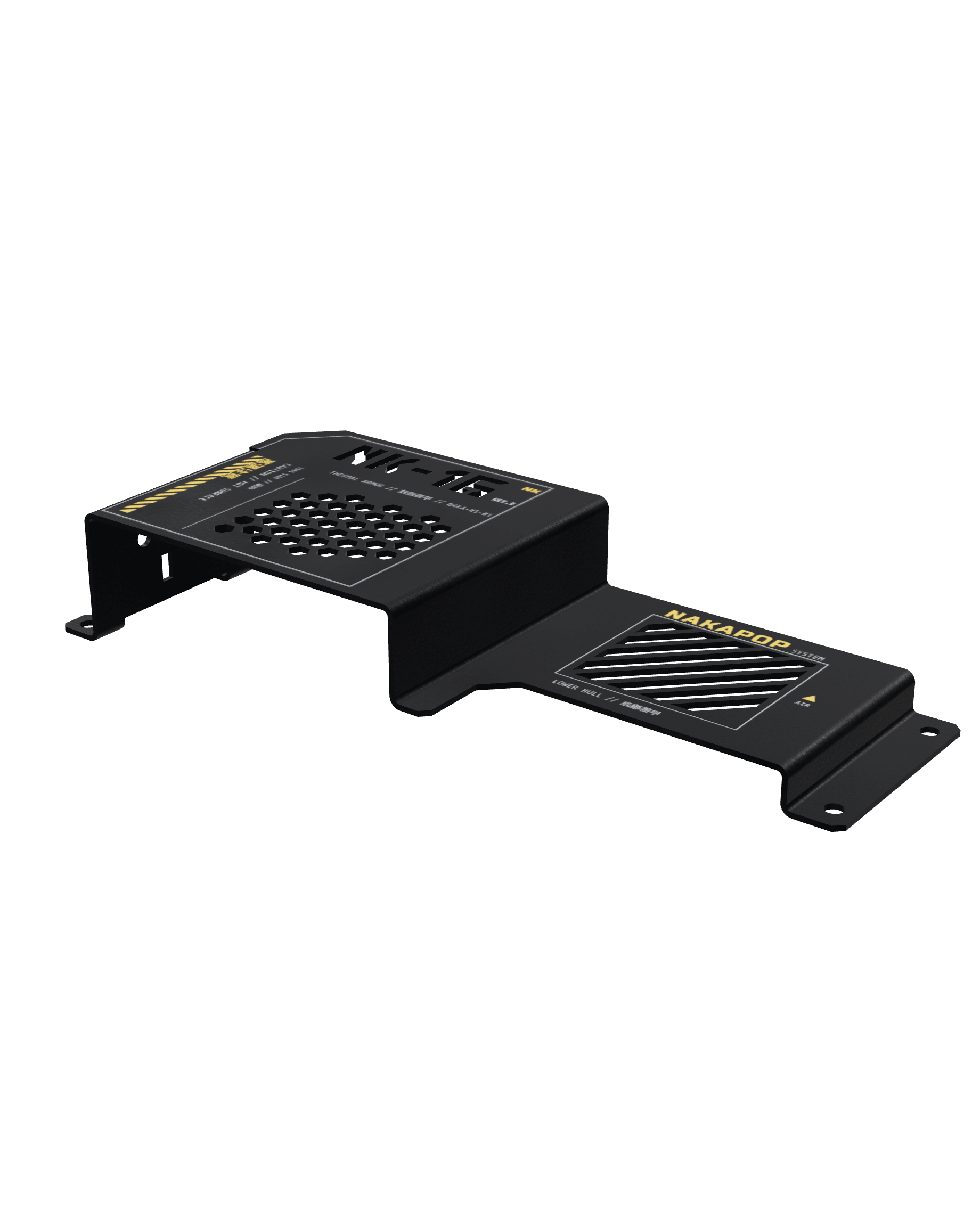 Blindage thermique NAKA-HS-01 pour Super Famicom, rendu 3D